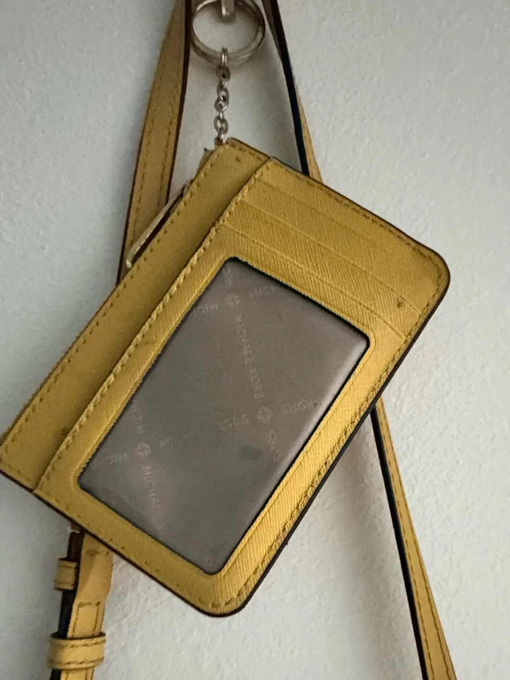 Michael Kors Yellow Leather Crossbody with Matching Card Pouch